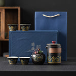 Flag Village Tea Set Suit Ceramic One Pot Four Cups Gift Box