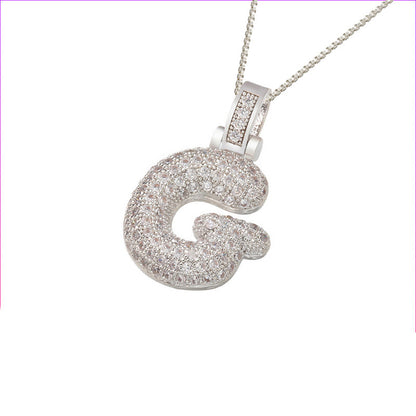 Flag Village Clavicle Chain Copper Micro Inlaid Zircon 26 Letter Pendant Necklace For Women's Birthday Jewelry Gifts