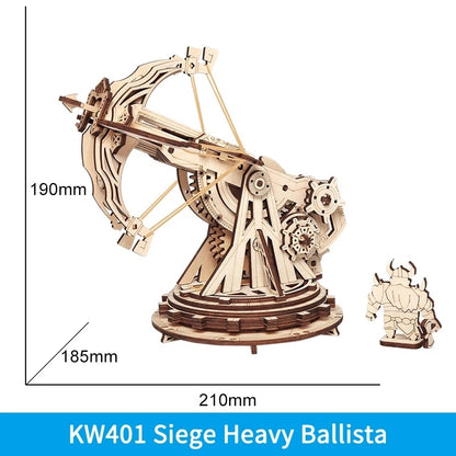 Flag Village Robotime ROKR Siege Heavy Ballista 3D Wooden Puzzle War Game Assembly Toys Gifts for Children Boys Kids KW401 Dropshipping