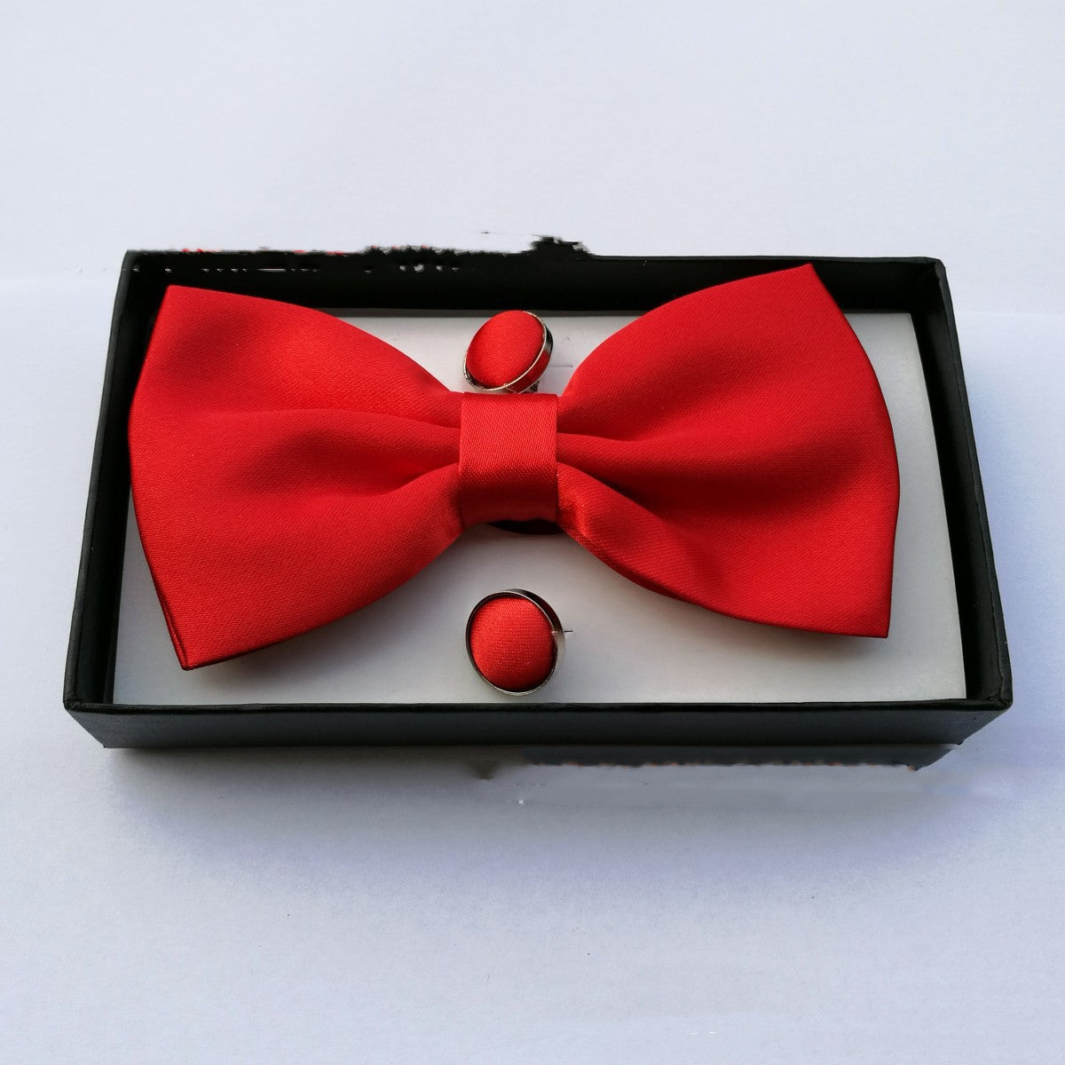 Flag Village Pocket Square Cufflinks Set Men's Bow Gift Box