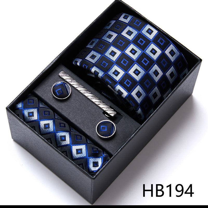 Flag Village Men's Business Formal Tie Six-piece Set Gift Box
