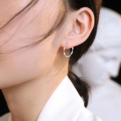 Flag Village Circle Endless Hoop Earrings Twist Jewelry Gifts 30MM Hypoallergenic