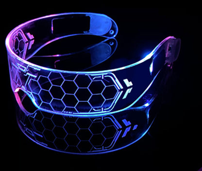 Flag Village LED Luminous Glasses Party Bar Disco Punk Glasses Futuristic Style Festival Goggles Decoration Gifts