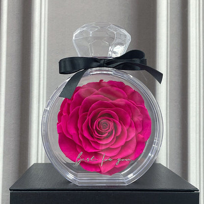 Flag Village Natural Eternal Flower Ornaments Transparent Cover Dried Rose Gift Box For Christmas New Year Valentine's Day Home Decor
