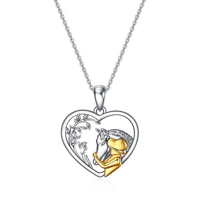 Flag Village Horse Boys Girls Pendant Necklace Gifts Locket Necklace that holds pictures for Family
