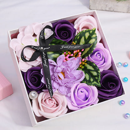 Flag Village Creative Mother's Day Rose Flower Gift Soap Flower Box