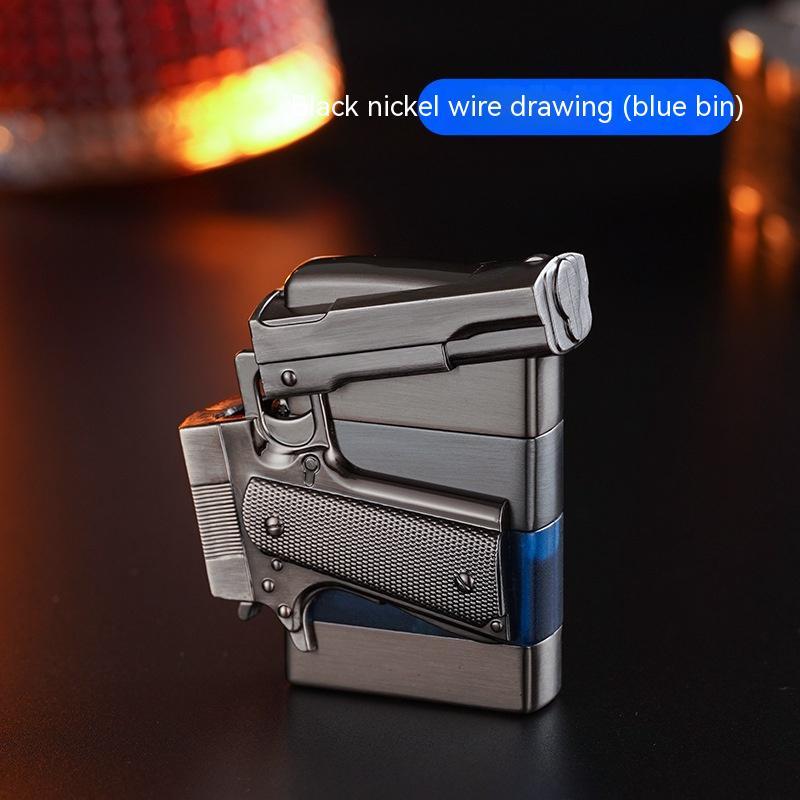 Flag Village Pistol Shape Metal Gas Lighters With Gift Box Packaging