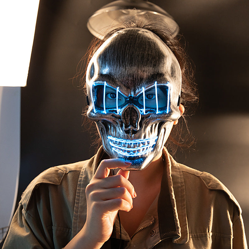 Flag Village LED Halloween Face Mask Luminous Skull Cold Light Masks Dance Party Bar Disco Mask Accessories Gifts Halloween Masks