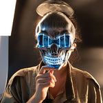 Flag Village LED Halloween Face Mask Luminous Skull Cold Light Masks Dance Party Bar Disco Mask Accessories Gifts Halloween Masks