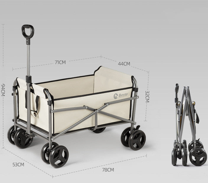 Flag Village Outdoor Camping Trolley Fishing Pull Trailer Storage