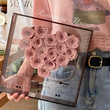 Flag Village Transparent Acrylic Flower Box Eternal Flower Love CD Valentine's Day Gift