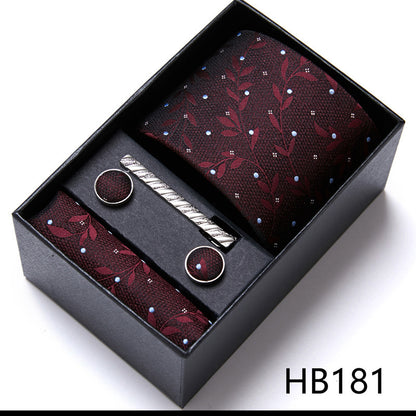 Flag Village Men's Business Formal Tie Six-piece Set Gift Box