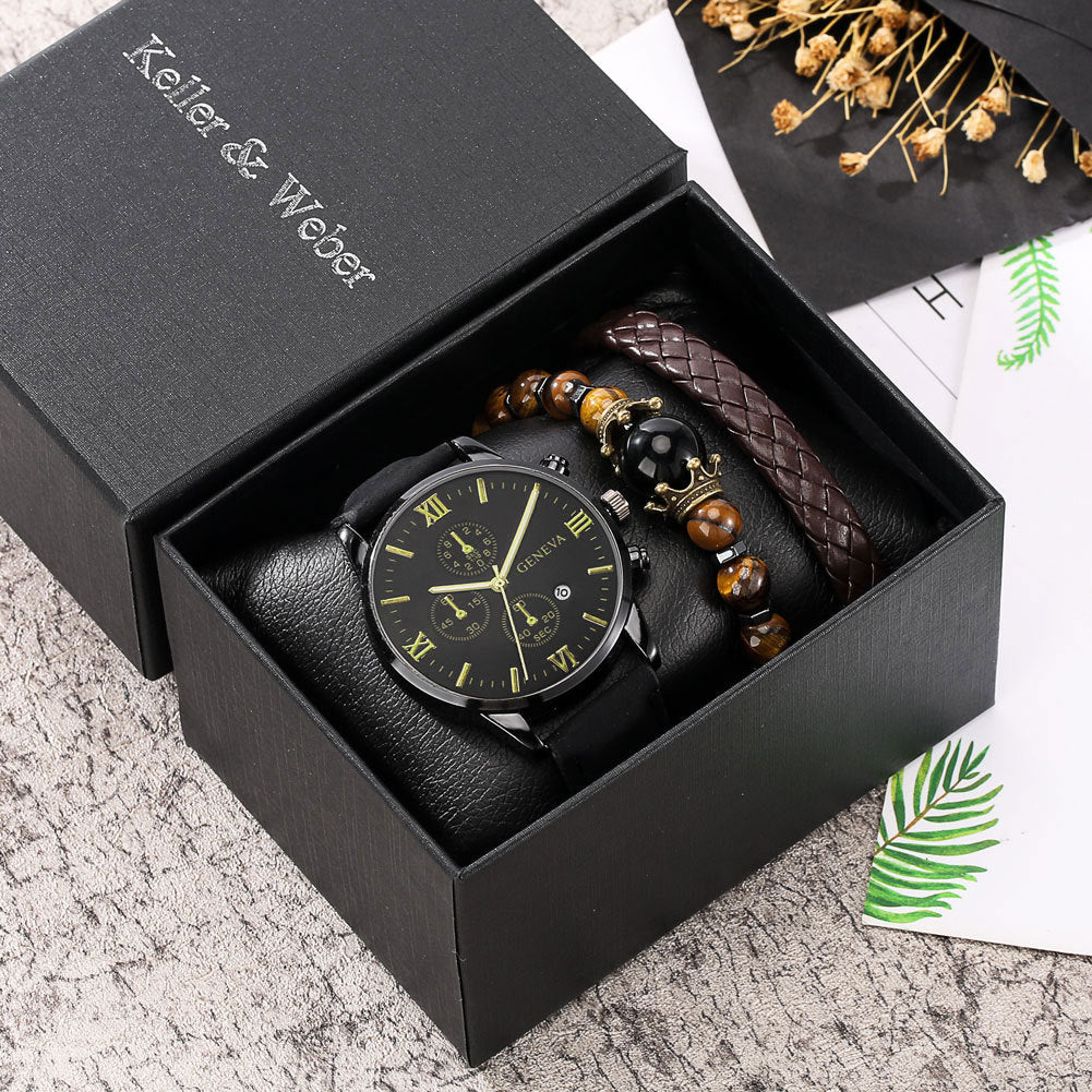 Flag Village Gift Box Set Men's Quartz Watch Bracelet Fashion