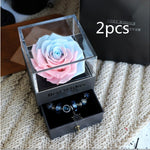 Flag Village Eternal Flower Rose Jewelry Box for Birthday Presents Valentines Day Wedding Gift