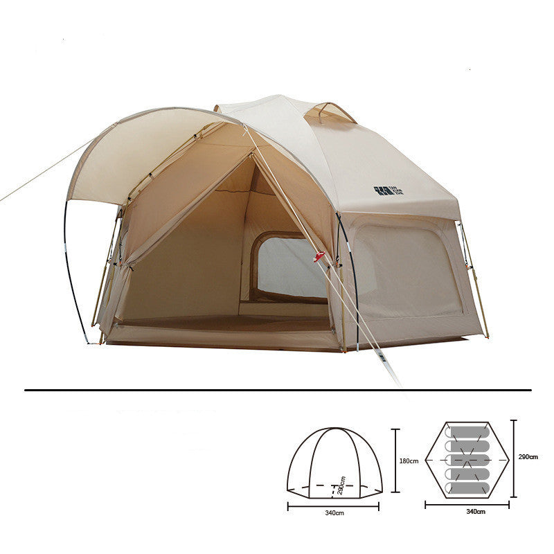 Flag Village Outdoor Thickened Rainproof Portable Folding Automatic Camping Tent