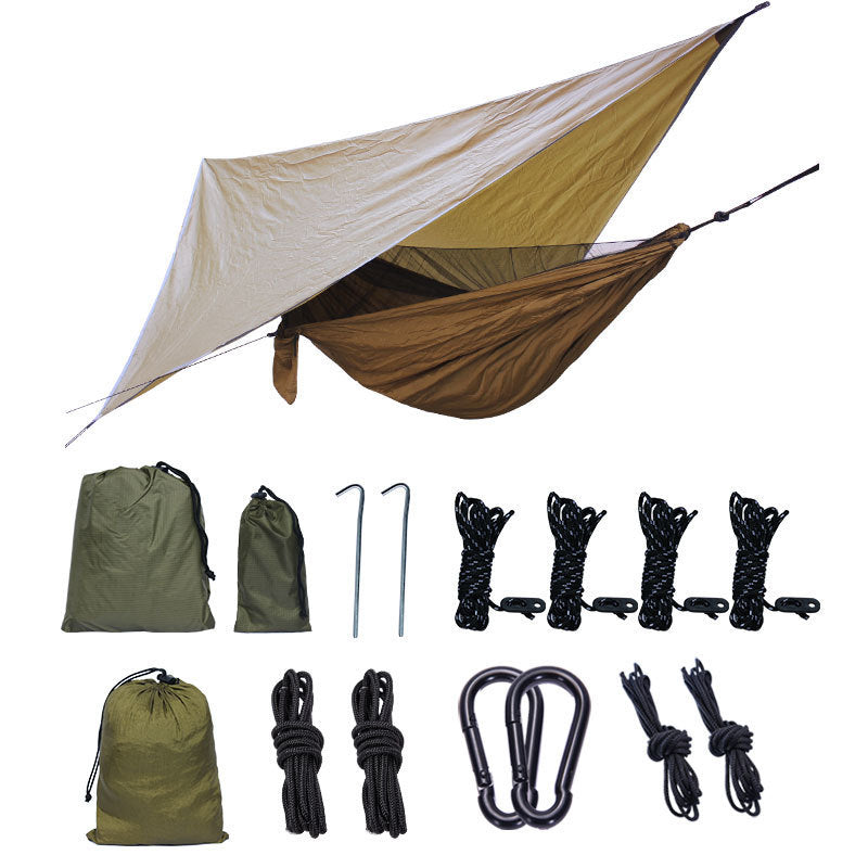 Flag Village Portable Camping Hammock With Mosquito Net And Awning