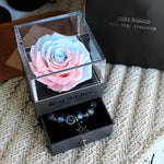 Flag Village Valentines Day Gift Women Rose Jewelry Box Dried Flower Real Flowers Eternal Roses In Box
