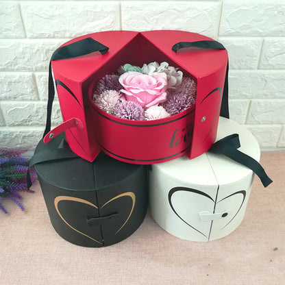 Flag Village Gift Box Valentine's Day Side Opening Round Paper Gift Box For Holding