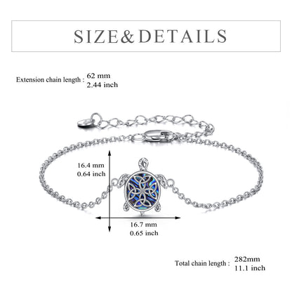 Flag Village Sterling Silver Abalone Sea Turtle Adjustable Ankle Jewelry Gifts for Women