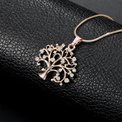 Flag Village Big Tree Of Life Pendant Necklaces Drilling CZ Zircon Multi Layers Chains Long Necklace Jewelry Gifts For Her