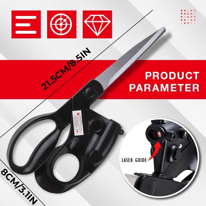 Flag Village Professional Laser Guided Scissors For Home Crafts Wrapping Gifts Fabric Sewing Cut Straight Fast Scissor Shear