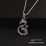 Flag Village Fashion Jewelry Dragon Sword Pendant Necklace Paved Black Color Jewelry For Men Boy Christmas Gifts