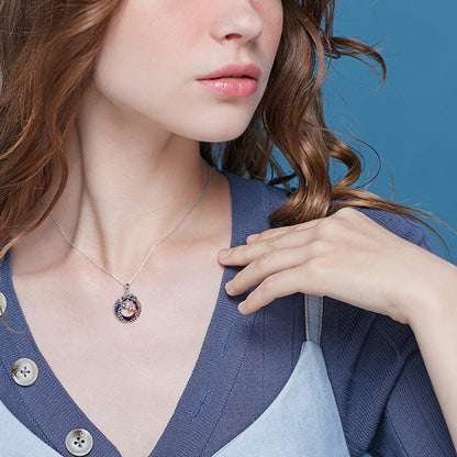 Flag Village Giraffe Pendant Necklace Sterling Silver Crystal Jewelry Gifts for Women Teens Girls