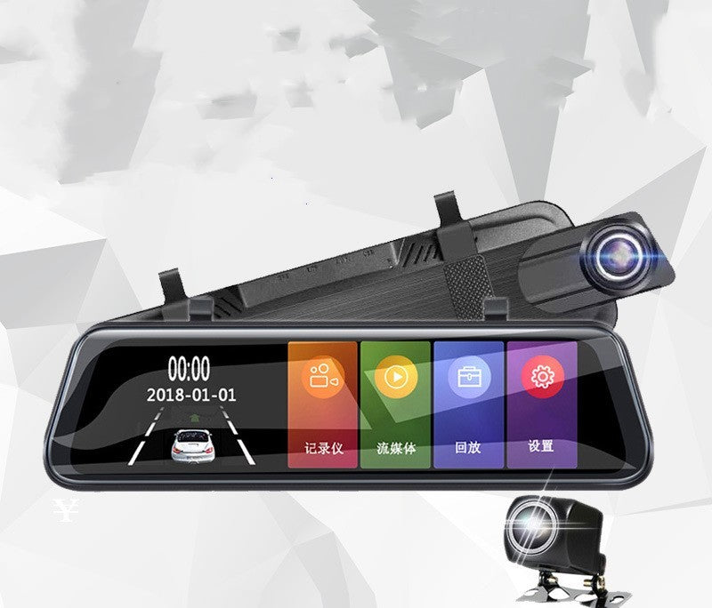 Flag Village Auto Tools Streaming Dashcam HD Rearview Mirror Dual Lens Reversing Video