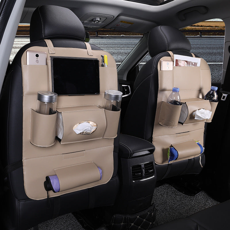 Flag Village Auto Tools Car Interior Supplies Multifunctional Seat Back Leather Folding