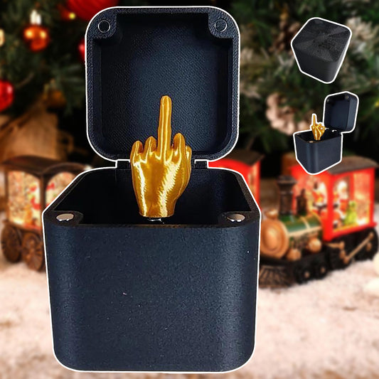 Flag Village Christmas Interesting Prank Gift Middle Finger In Box Christmas Box Funny Creative Gifts Office Desk Decoration Home Decoration