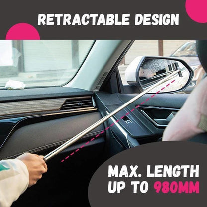 Flag Village Auto Tools Car Rearview Mirror Wiper Retractable Portable Rainy Cleaning Supplies Rearview Mirror Water Remover Glass Rain Cleaning Tool