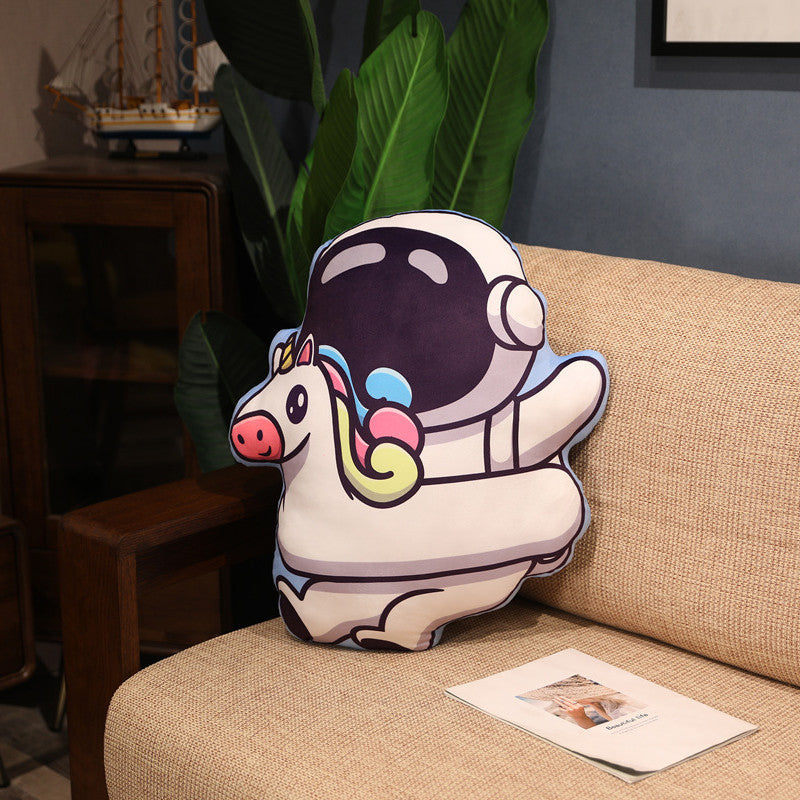 Flag Village Simulation Space Series Plush Pillow Toys Astronaut Spaceman Rocket Spacecraft Stuffed Doll Nap Pillow Kids Birthday Gifts