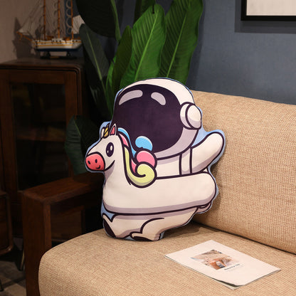 Flag Village Simulation Space Series Plush Pillow Toys Astronaut Spaceman Rocket Spacecraft Stuffed Doll Nap Pillow Kids Birthday Gifts