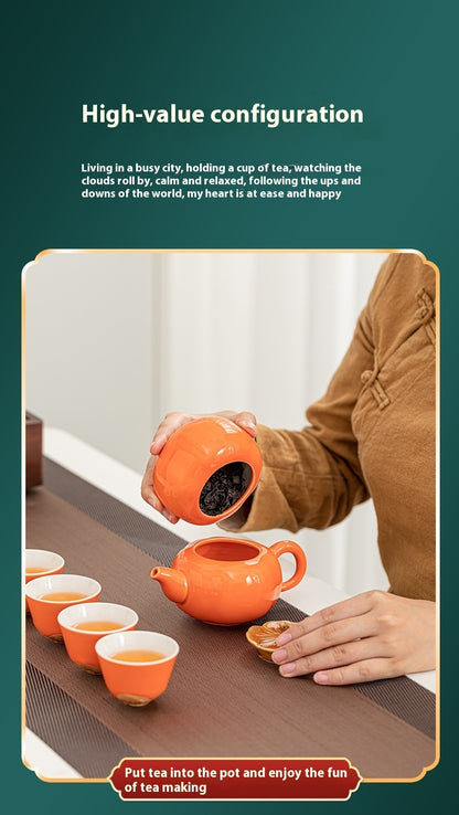 Flag Village Gift Box With Hand Gift Set Ceramic Tea Set Suit