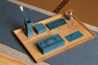 Flag Village Burnt Blue Citron Set Gift Box Incense Tools
