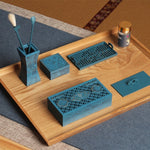Flag Village Burnt Blue Citron Set Gift Box Incense Tools