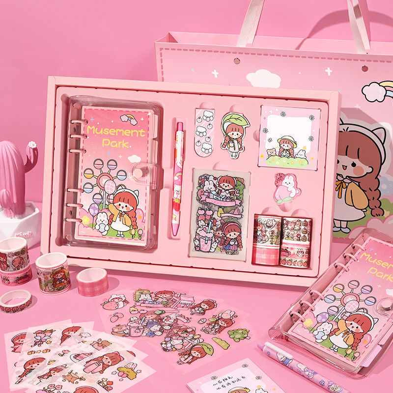 Flag Village Hand Account Book Gift Box Set Cute Girl Heart Notebook