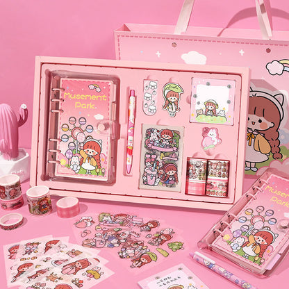 Flag Village Hand Account Book Gift Box Set Cute Girl Heart Notebook