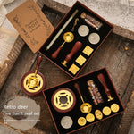 Flag Village Sealing Wax Seal Set Retro Elk Gift Box Wooden Handle