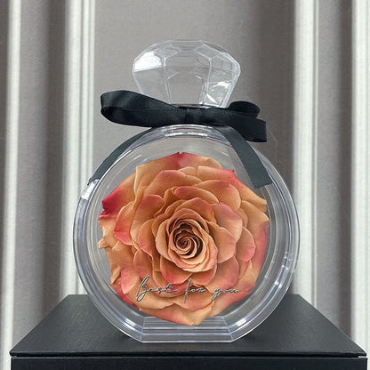 Flag Village Natural Eternal Flower Ornaments Transparent Cover Dried Rose Gift Box For Christmas New Year Valentine's Day Home Decor