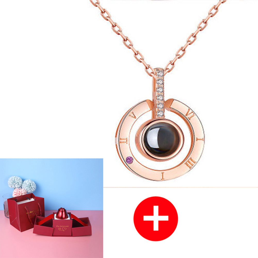 Flag Village Hot Valentine's Day Gifts Metal Rose Jewelry Gift Box Necklace For Wedding Girlfriend Necklace Gifts