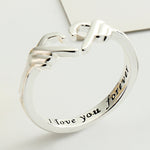 Flag Village Romantic Heart Hand Hug Fashion Ring For Women Couple Jewelry Silver Color Punk Gesture Wedding Men Finger Accessories Gifts