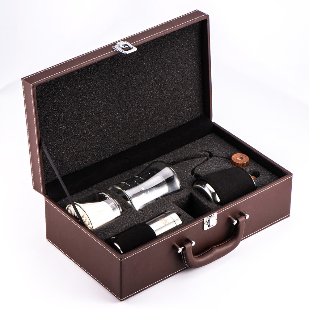 Flag Village Travel Portable Coffee Gift Box Hand Brew Pot Coffee Pot Set Gift Box