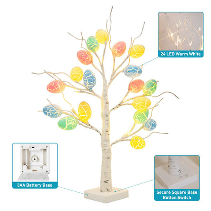 Flag Village Easter Decoration 60cm Birch Tree Home Easter Egg LED Light Gift Spring Party Tabletop Ornaments Light Easter Party Kids Gifts