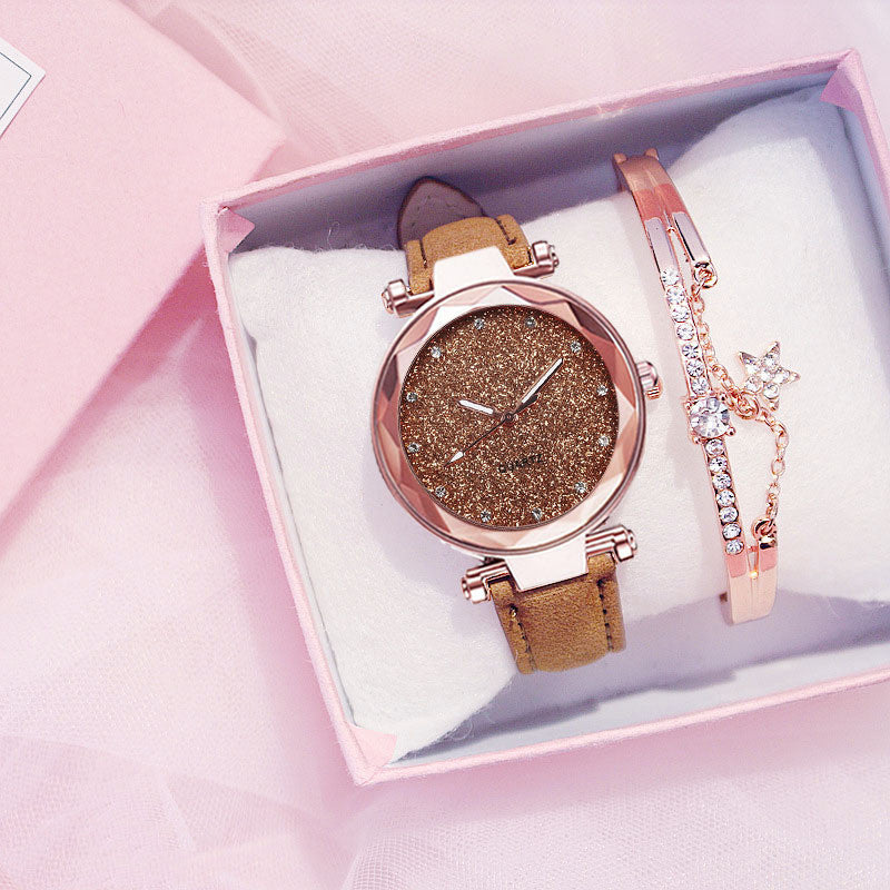 Flag Village Ladies Bracelet Electronic Watch Gift Box Set