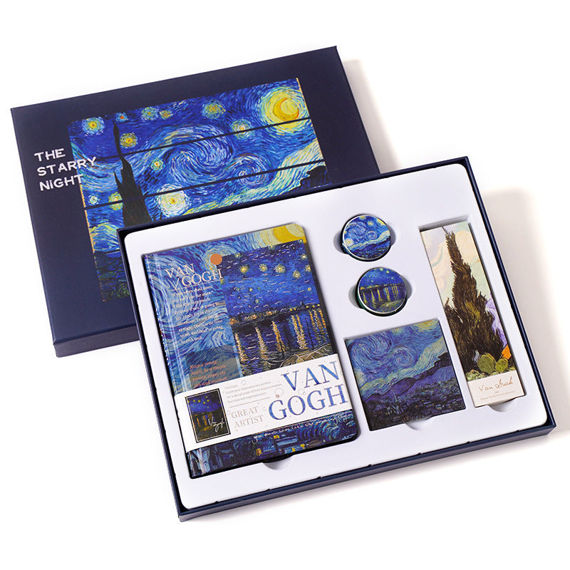 Flag Village Oil Painting Hand Account Set Creative Art Notebook Notepad Gift Box