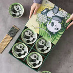 Flag Village Panda Bowl Set Household Combination Tableware Gift Box