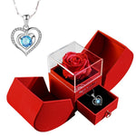 Flag Village Eternal Rose Apple Gift Box Women Necklace Valentine's Day Wedding Jewelry