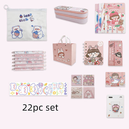 Flag Village Girl Students' Supplies Stationery Set Gift Box