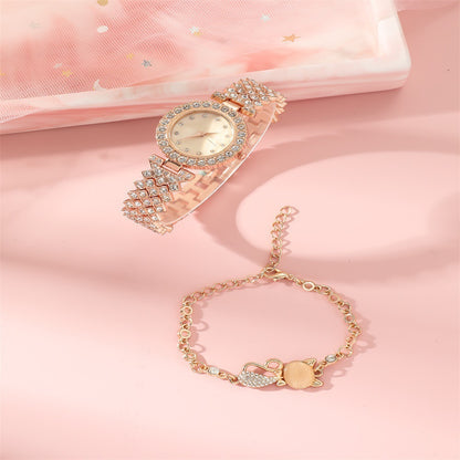Flag Village Round Diamond Bracelet Watch Luxury Fashion Gift Box